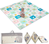 VEVOR Baby Play Mat, 71""x79"" Extra Large Baby Crawling Mat, Non-Slip One-Piece Foam Baby Playmat, Foldable Reversible Floor Mat with Travel Bag, Waterproof Activity Playmat for Babies Toddlers Infants