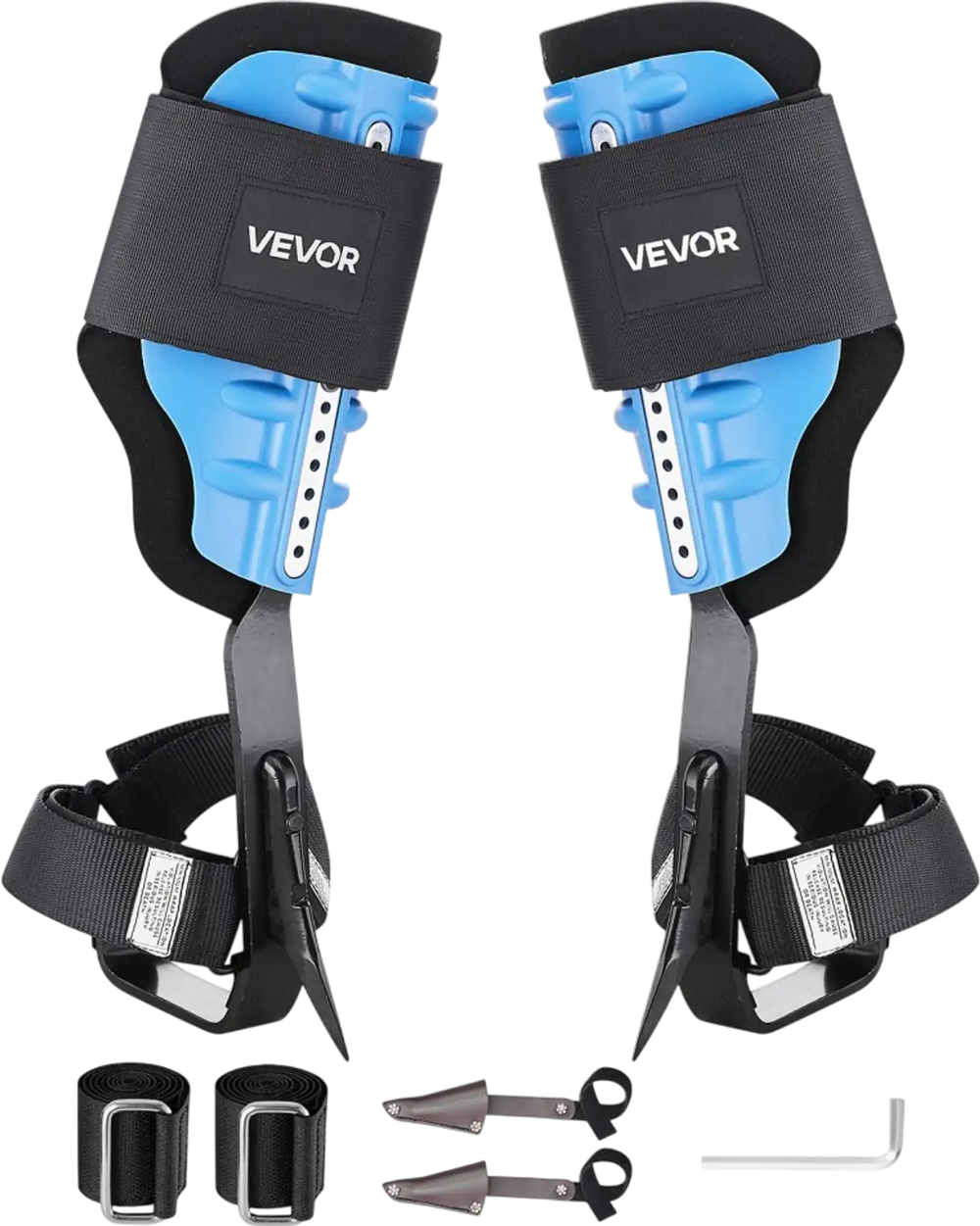 VEVOR Tree Climbing Spikes, Height-Adjustable Tree Climbing Gear with Straps & Padding Cushion, 350 lbs Load Capacity, Heavy Duty Steel Climb Spurs Arborist Equipment for Fruit Picking Hunting