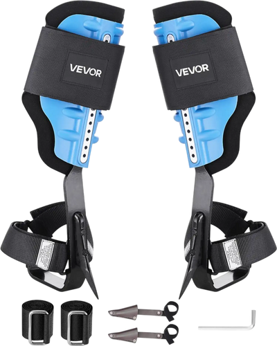 VEVOR Tree Climbing Spikes, Height-Adjustable Tree Climbing Gear with Straps & Padding Cushion, 350 lbs Load Capacity, Heavy Duty Steel Climb Spurs Arborist Equipment for Fruit Picking Hunting