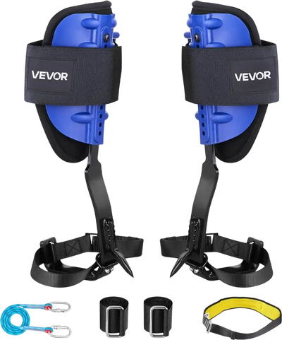 VEVOR Tree Climbing Spikes Set, Height-Adjustable Tree Climbing Gear with Straps & Waist Harness, 350 lbs Load Capacity, Heavy Duty Steel Climb Spurs Arborist Equipment for Fruit Picking Hunting