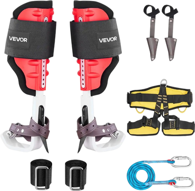 Vevor Tree Climbing Spikes Set Adjustable 350 lbs Aluminum Climb Spurs New