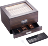 VEVOR Cigar Humidor, Glass Top Cigar Humidor Box, Handmade Spanish Cedar Wood Cigar Desktop Box, Cigar Storage Case with Humidifier, Hygrometer, Divider and Accessory Drawer, 30-50 Cigars