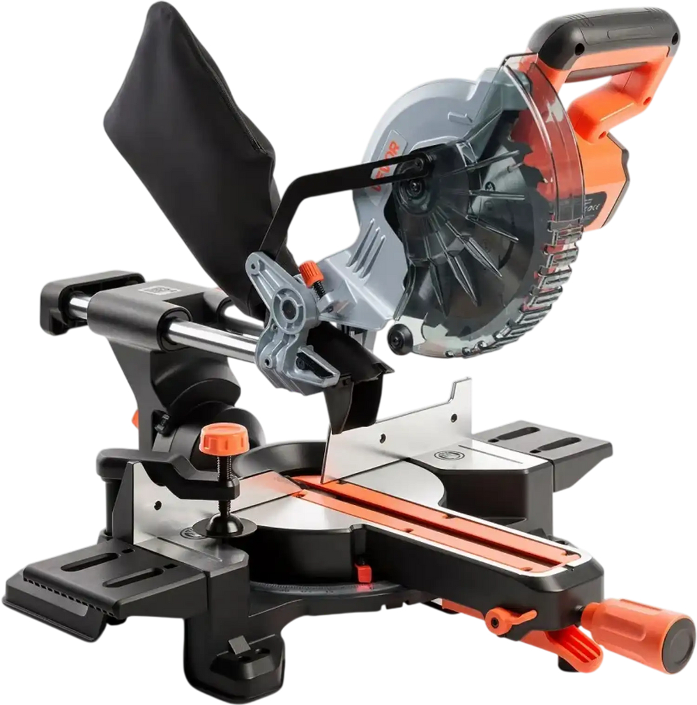 VEVOR Sliding Compound Miter Saw, 7-1/4 inch Blade, DC 18.5V Cordless Miter Saw, with LED Precision Alignment, Adjustable Angles, Battery and Charger Included, for Cutting Wood, Metals, Laminates