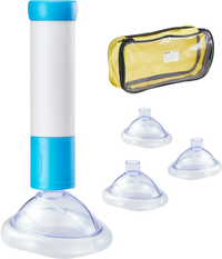 VEVOR Choking Rescue Device, Portable Airway Clear Anti Choking Suction Device with 4 Multi-size Masks and 1 Storage Bag, First Aid Kit for Removing Blocked Objects, for Home, School, Travel