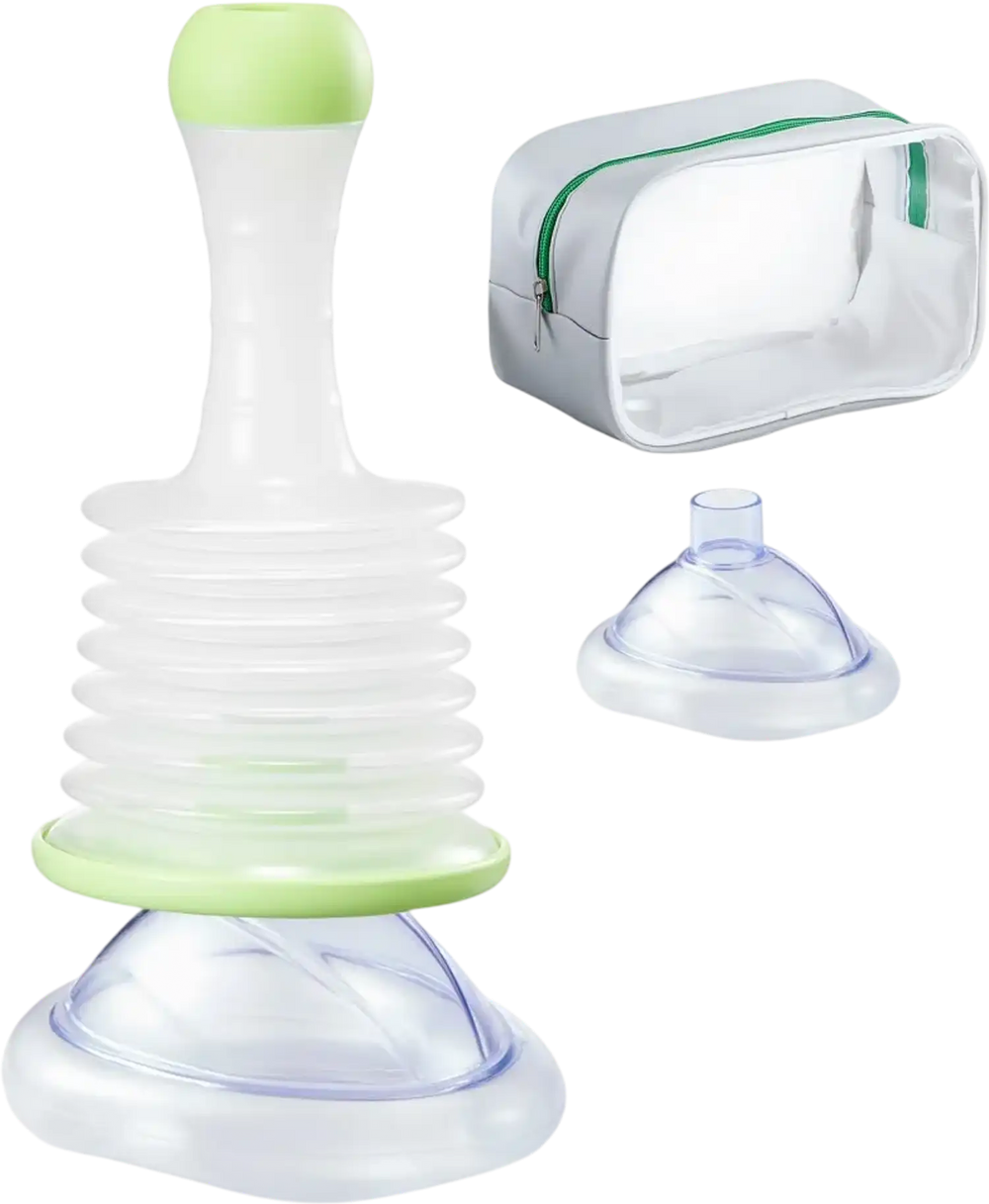 VEVOR Choking Rescue Device, Portable Airway Clear Anti Choking Suction Device with 2 Multi-size Masks and 1 Storage Bag, First Aid Kit for Removing Blocked Objects, for Home, School, Travel