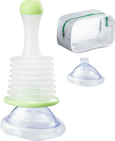 VEVOR Choking Rescue Device, Portable Airway Clear Anti Choking Suction Device with 2 Multi-size Masks and 1 Storage Bag, First Aid Kit for Removing Blocked Objects, for Home, School, Travel