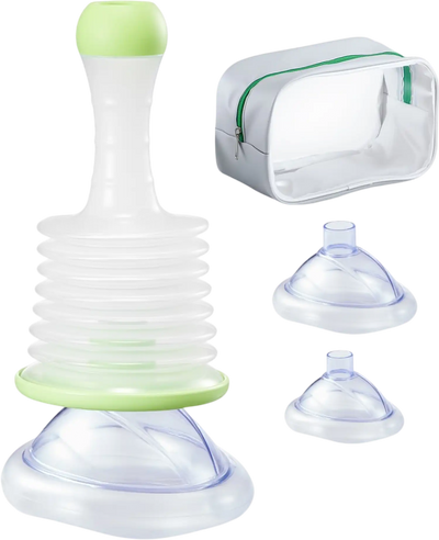 VEVOR Choking Rescue Device, Portable Airway Clear Anti Choking Suction Device with 3 Multi-size Masks and 1 Storage Bag, First Aid Kit for Removing Blocked Objects, for Home, School, Travel