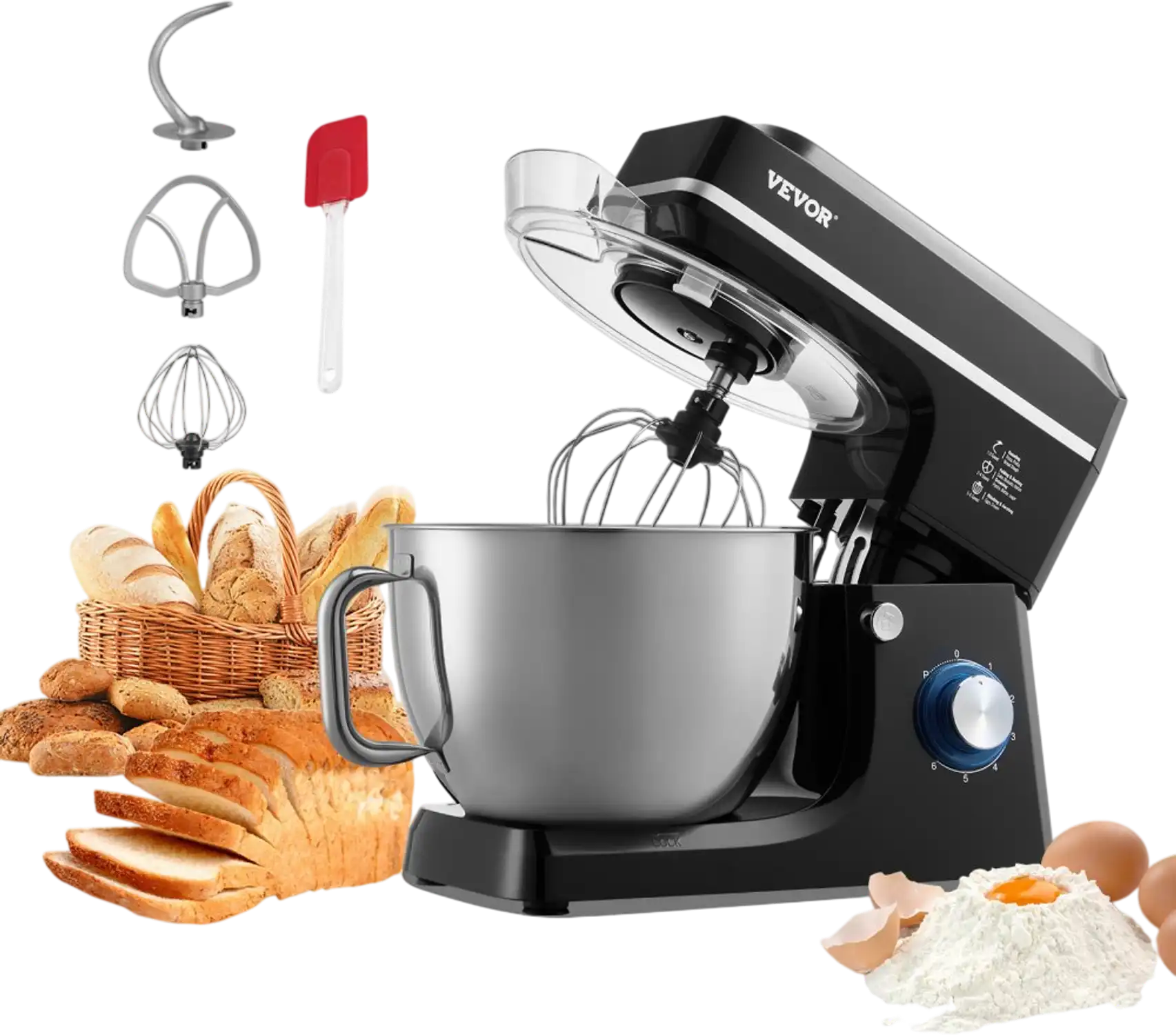 Vevor Stand Mixer 8.3 Qt 660W Tilt-Head Food Mixer Black New