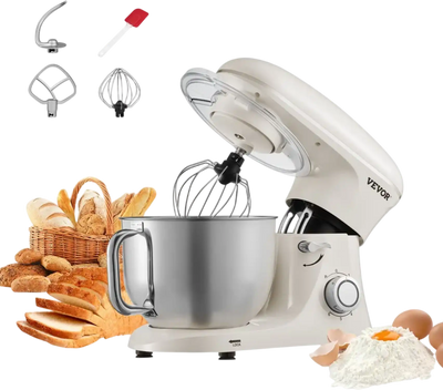 Vevor Stand Mixer 6 Qt 660W Tilt-Head Food Mixer White New
