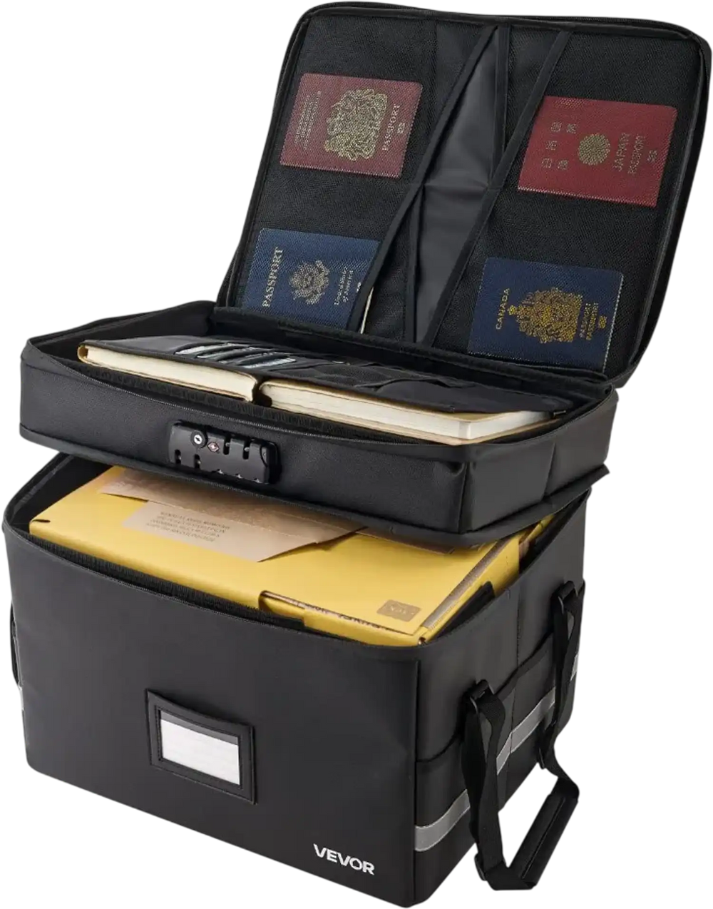 Weatherproof Document Storage Box Vevor Fireproof Document Box Portable Waterproof File Storage Organize ...