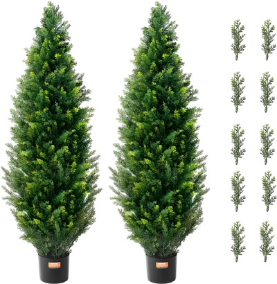 Vevor Artificial Cedar Topiary Trees 2 Pack 48