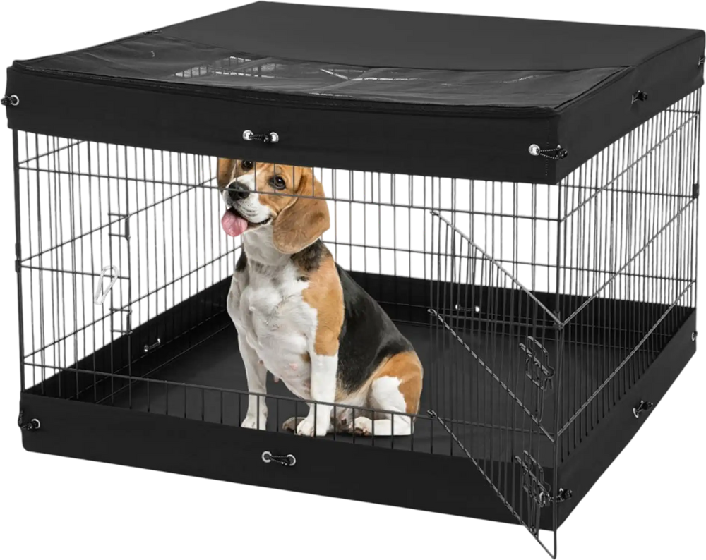 VEVOR Dog Playpen, 4 Pcs 24 x 36 in Panels Foldable Metal Pet Exercise Pen, Dog Fence Indoor and Outdoor Pen with Door, Top Cover, and Bottom Pad, Pet Playpen for Dogs, Cats and Other Small Animals