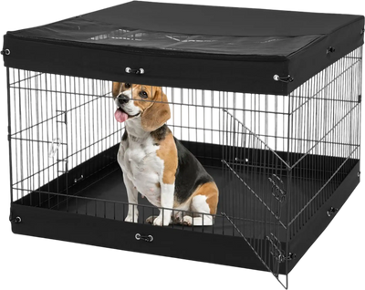 Vevor Dog Playpen Foldable Metal Pet Exercise Pen with Top Cover and Bottom Pad New