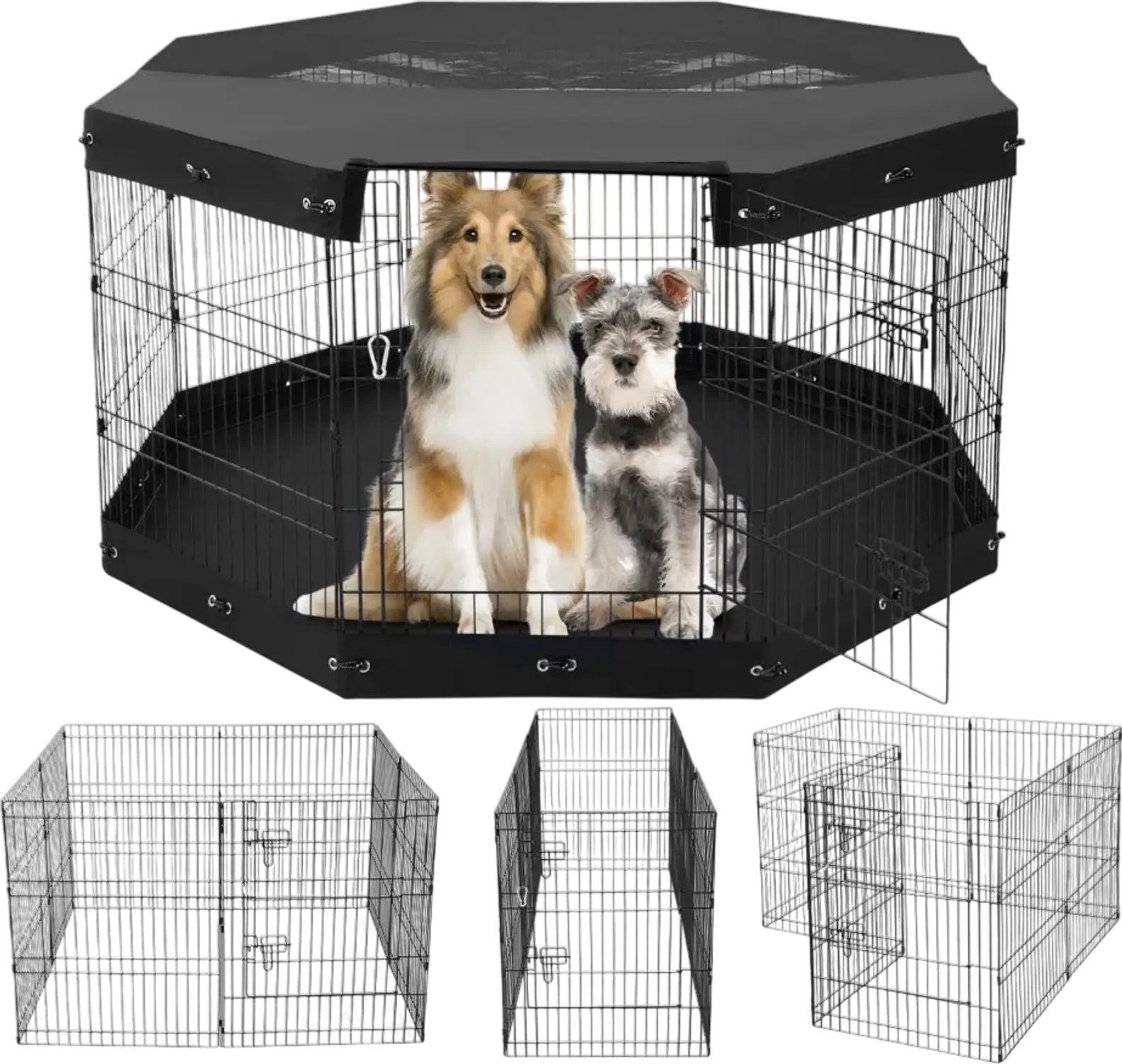 Vevor Dog Playpen 8-Panel Foldable Metal Exercise Pen with Pad Cover 30
