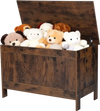 VEVOR Kids Storage Bench, Wooden Toy Box Chest, Large Storage Cabinet with Safety Hinge, Toddlers Retro Storage Bench for Playroom, Living Room or Entryway, 29.7 x 15.3 x 18.9 in, Easy Assembly, Brown