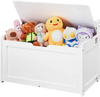 VEVOR Wooden Toy Chest for Kids, Toddler Toy Storage Box with Flip-Top Lid and Safety Hinge, 32.68 x 17.91 x 24.02" Large Kids Storage Bench for Playroom, Bedroom, Living Room or Entryway, White