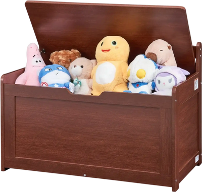 VEVOR Wooden Toy Chest for Kids, Toddler Toy Storage Box with Flip-Top Lid and Safety Hinge, 32.68 x 17.91 x 24.02