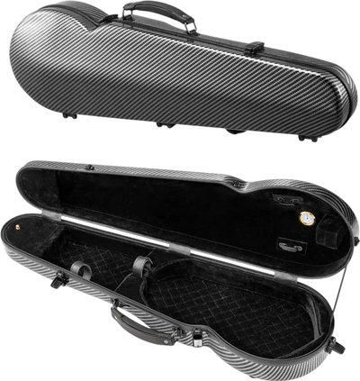 Vevor Violin Case 4/4 Full Size Carbon Fiber Triangular Black New
