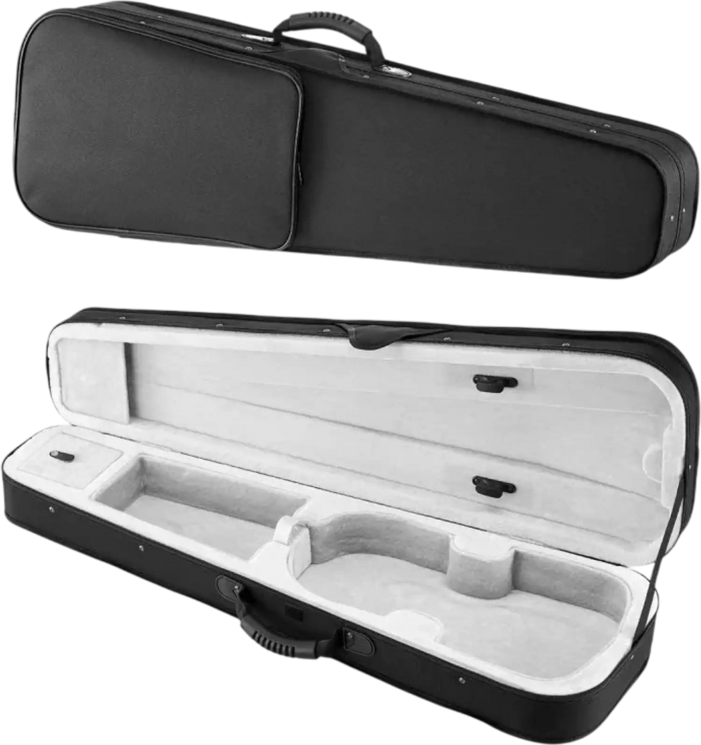 VEVOR 4/4 Full Size Violin Case, Nylon Waterproof, Lightweight Portable Travel Carrying Bag, with Plush Lining, Dual Shoulder Straps, Anti-Scratch, Professional Triangular Shape, for Violin, Black