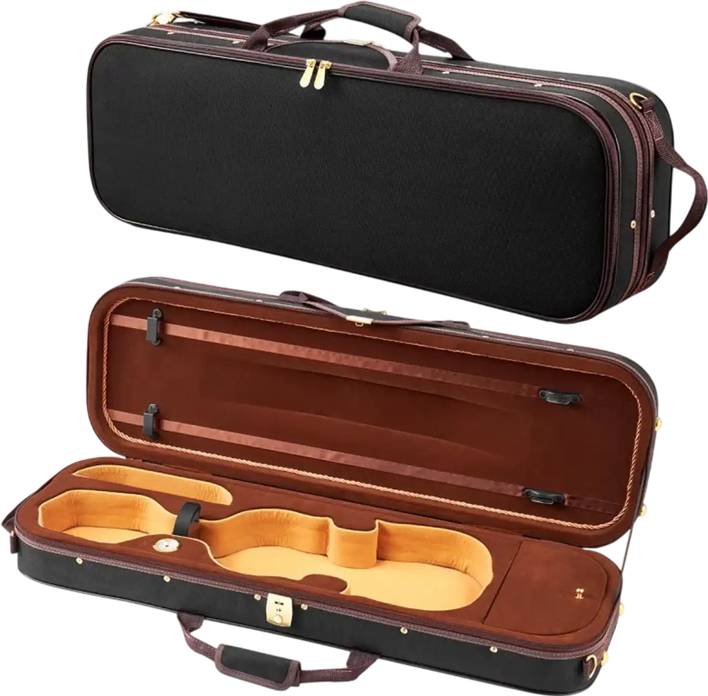 VEVOR 4/4 Full Size Violin Case, Built-in Hygrometer, Lightweight Portable Travel Carrying Bag, with Plush Lining, Shoulder Straps, Anti-Scratch, Professional Oblong Shape, for Violin, Black