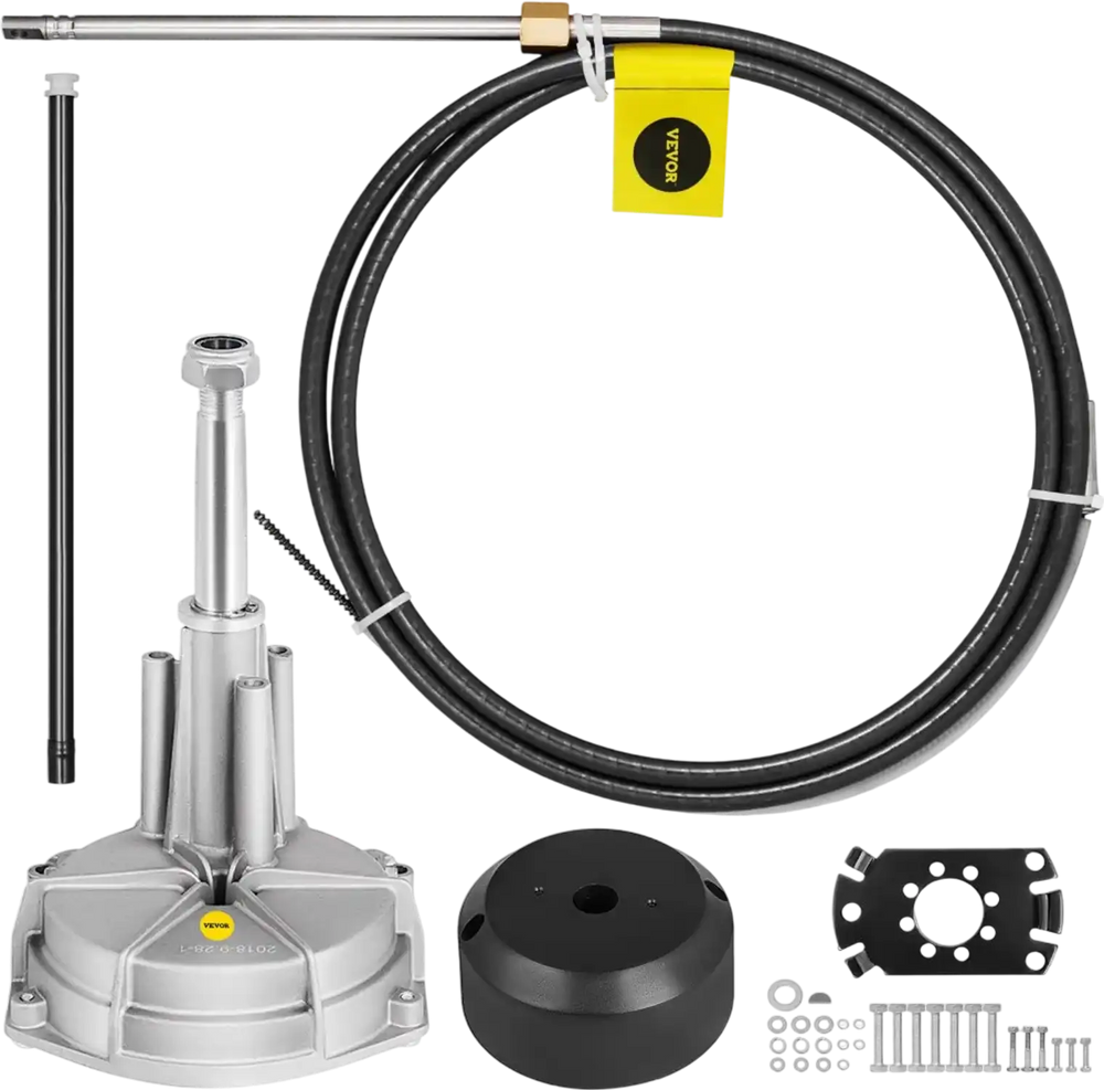 VEVOR Boat Steering System, Outboard Steering Kit with Boat Steering Control Cable 14' Steering Cable Marine Steering System 3/4" Shaft