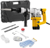 VEVOR Demolition Jack Hammer, 1400W Electric Jackhammer Heavy Duty, 2900 BPM Jack Hammer Concrete Breaker, with 1 Point Chisel, 1 Flat Chisel, Storage Case, Gloves and Goggles, for Demolition