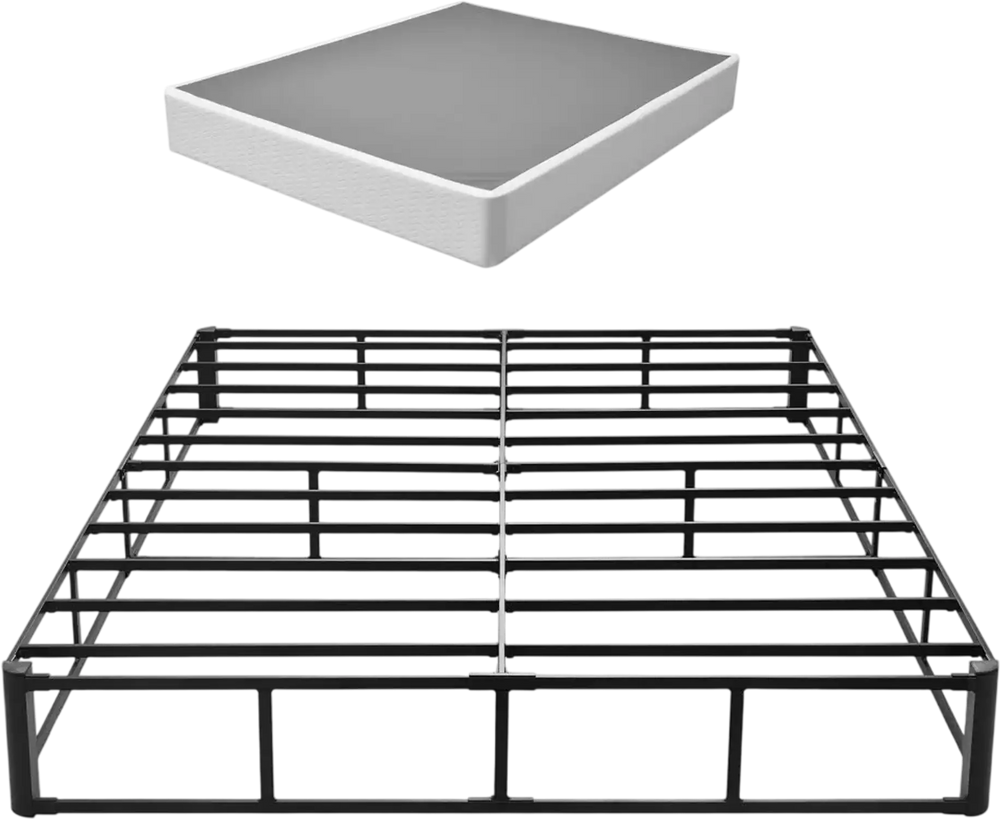 VEVOR Box Spring, Queen Size Bed Frame with Washable Fabric Cloth, Heavy Duty Metal Frame for Queen Bed, 9.1 in Mattress Foundation, 3500 lbs Max Weight Capacity, Easy Assembly, 79.1 x 59.6 x 9.1 in