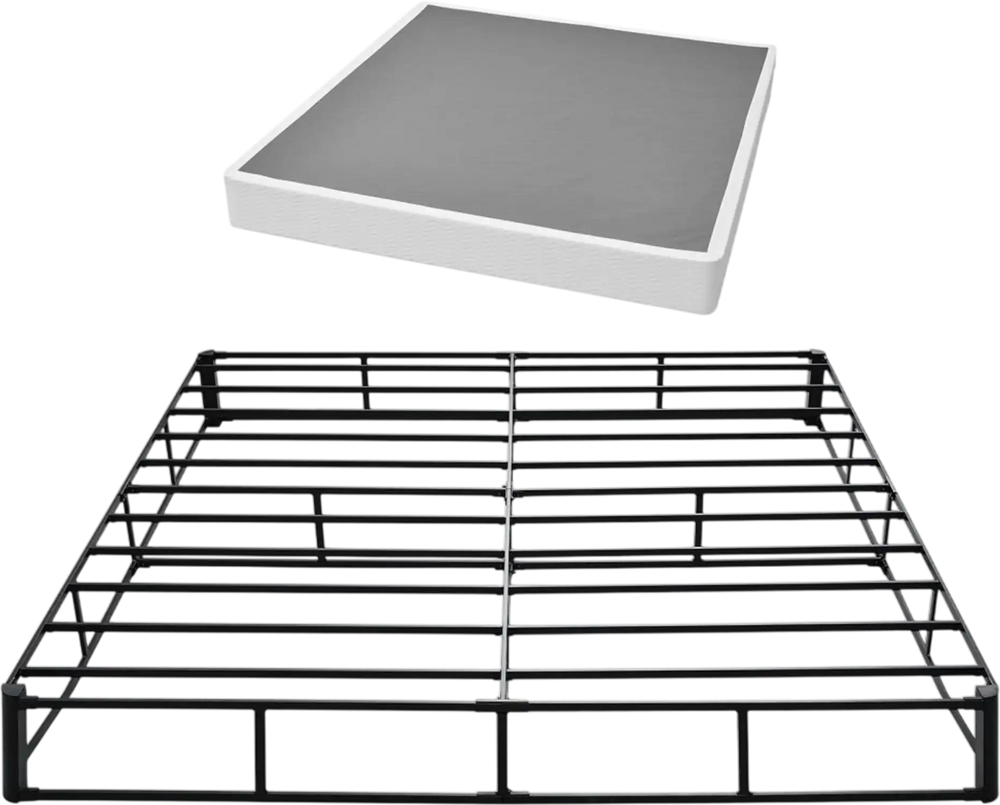 VEVOR Box Spring, King Size Bed Frame with Washable Fabric Cloth, Heavy Duty Metal Frame for King Bed, 9.1 in Mattress Foundation, 3500 lbs Max Weight Capacity, Easy Assembly, 79.1 x 75.8 x 9.1 in