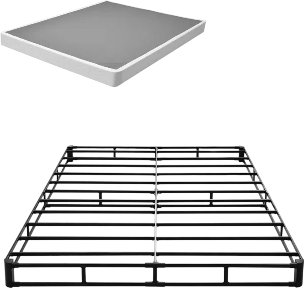 VEVOR Box Spring, Queen Size Bed Frame with Washable Fabric Cloth, Heavy Duty Metal Frame for Queen Bed, 5 in Mattress Foundation, 3500 lbs Max Weight Capacity, Easy Assembly, 79.1L x 59.6W x 5.1H in