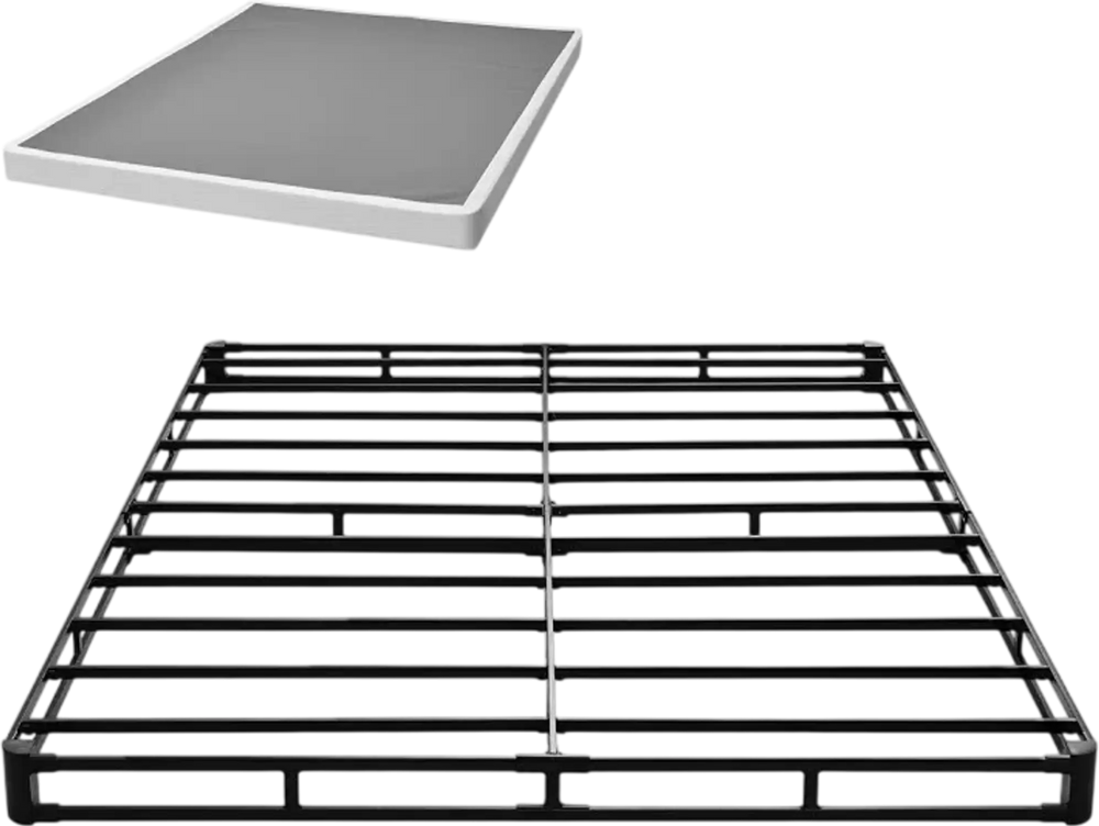 VEVOR Box Spring, Queen Size Bed Frame with Washable Fabric Cloth, Heavy Duty Metal Frame for Queen Bed, 4 in Mattress Foundation, 3500 lbs Max Weight Capacity, Easy Assembly, 79.1 L x 59.4 W x 4 H in