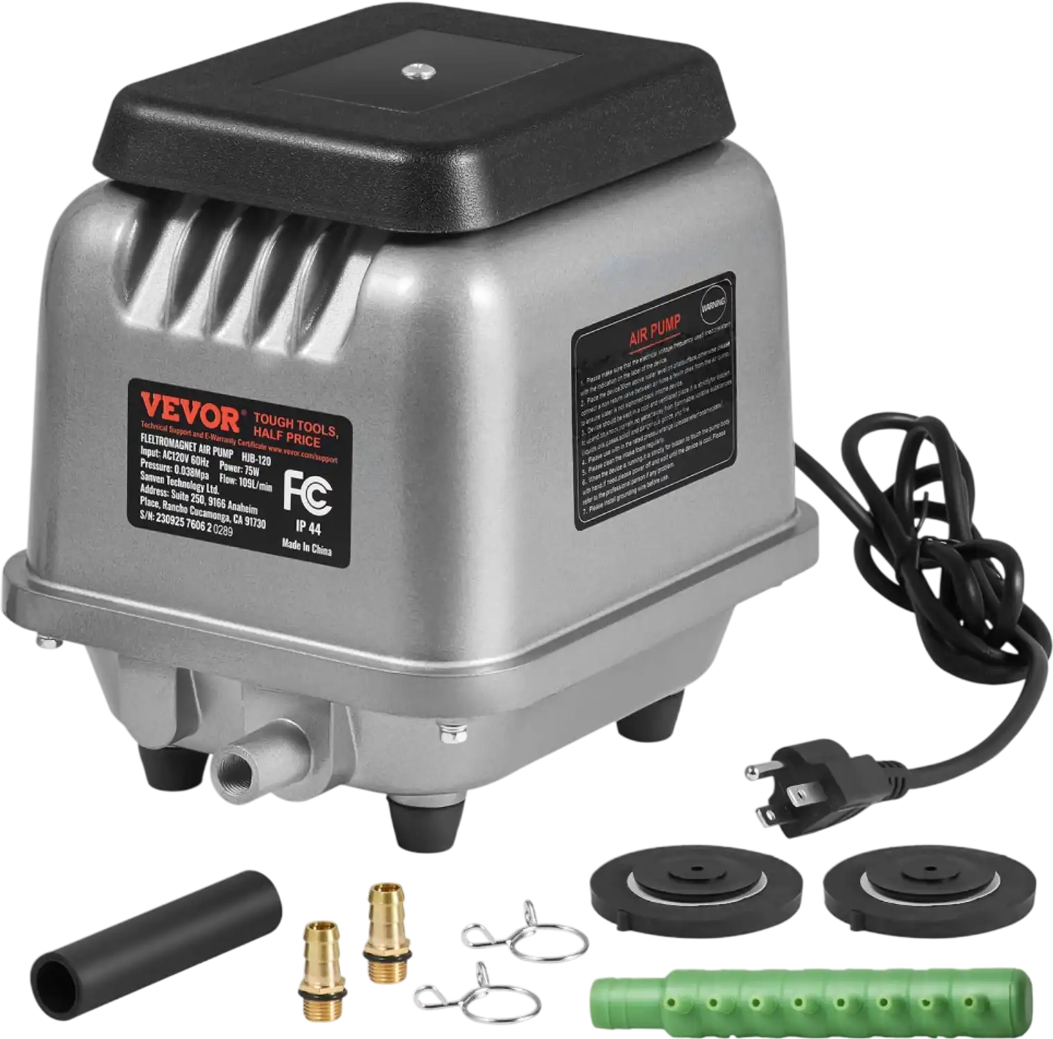 Vevor Linear Air Pump 109 L/Min Septic Aerator for 1/2 Acre 10' Deep Ponds New