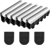 VEVOR Trench Drain, 39.7 x 5.8 x 7.4 in, 3 Pack Linear Drainage Channel with Stainless Steel Grate, HDPE Channel Drain, Outdoor Drainage System for Driveway, Patio, Pool, Garden, Black & Silver