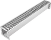 VEVOR Trench Drain, 39.3 x 5.8 x 5.5 in, Linear Drainage Channel with Galvanized Steel Grate, 304 Stainless Steel Channel Drain, Outdoor Drainage System for Driveway, Patio, Pool, Garden, Silver