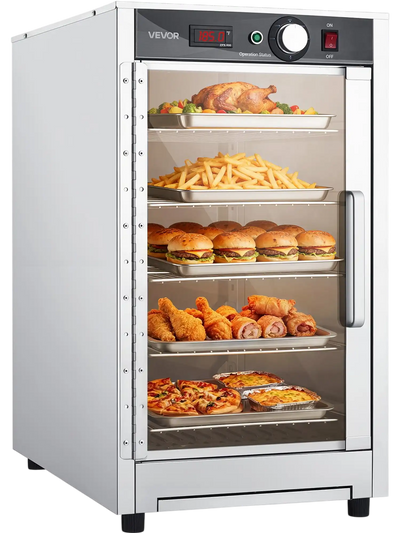 Vevor Hot Box Food Warmer 5-Tier Cabinet with Glass Door 600W New