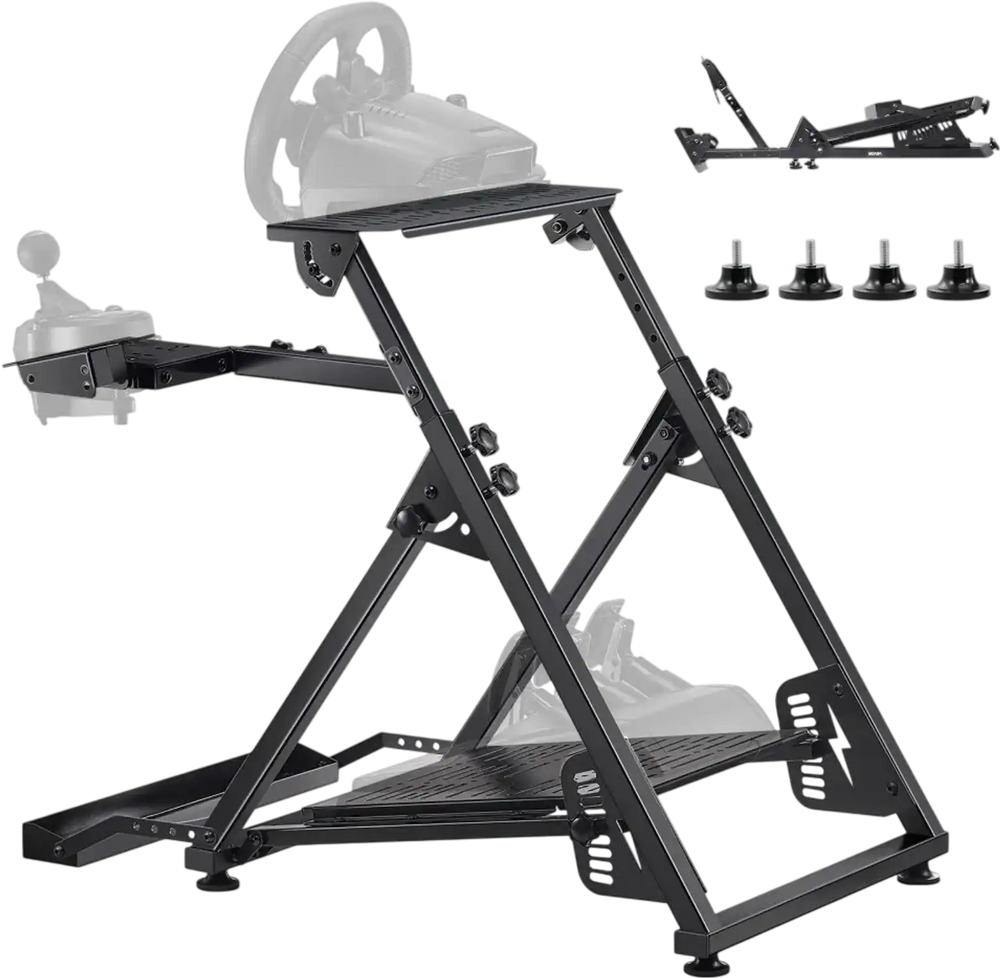 VEVOR Racing Wheel Stand, Adjustable & Foldable Simulator Stand for Logitech G923 G920 G29 G27, Thrustmaster T300RS TX F458 T500RS T3PA-PRO(F1/GT) Gaming Cockpit,Pedals Simulator NOT Included