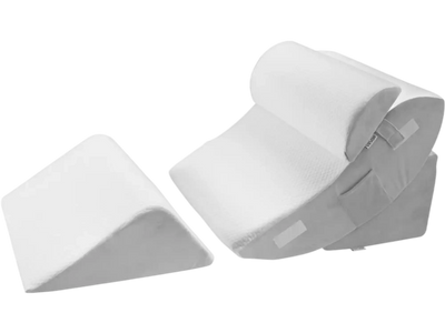 VEVOR Wedge Pillow for Sleeping, 4 Pcs Adjustable Orthopedic Bed Wedge Set, Support Leg Neck Shoulder, Post Surgery Pillow for Back Pain, Acid Reflux, Snoring Relief, Sitting up in Bed, White/Grey