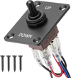 VEVOR Toggle Switch, 6 Pin Momentary Polarity Reversing Toggle Switch (ON)-Off-(ON) DC 12V/30A AC 250V/15A - with Up Down Mounting Panel & Waterproof Boot Cap for Auto Car Marine Boat
