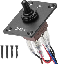 VEVOR Toggle Switch, 6 Pin Momentary Polarity Reversing Toggle Switch (ON)-Off-(ON) DC 12V/30A AC 250V/15A - with Up Down Mounting Panel & Waterproof Boot Cap for Auto Car Marine Boat