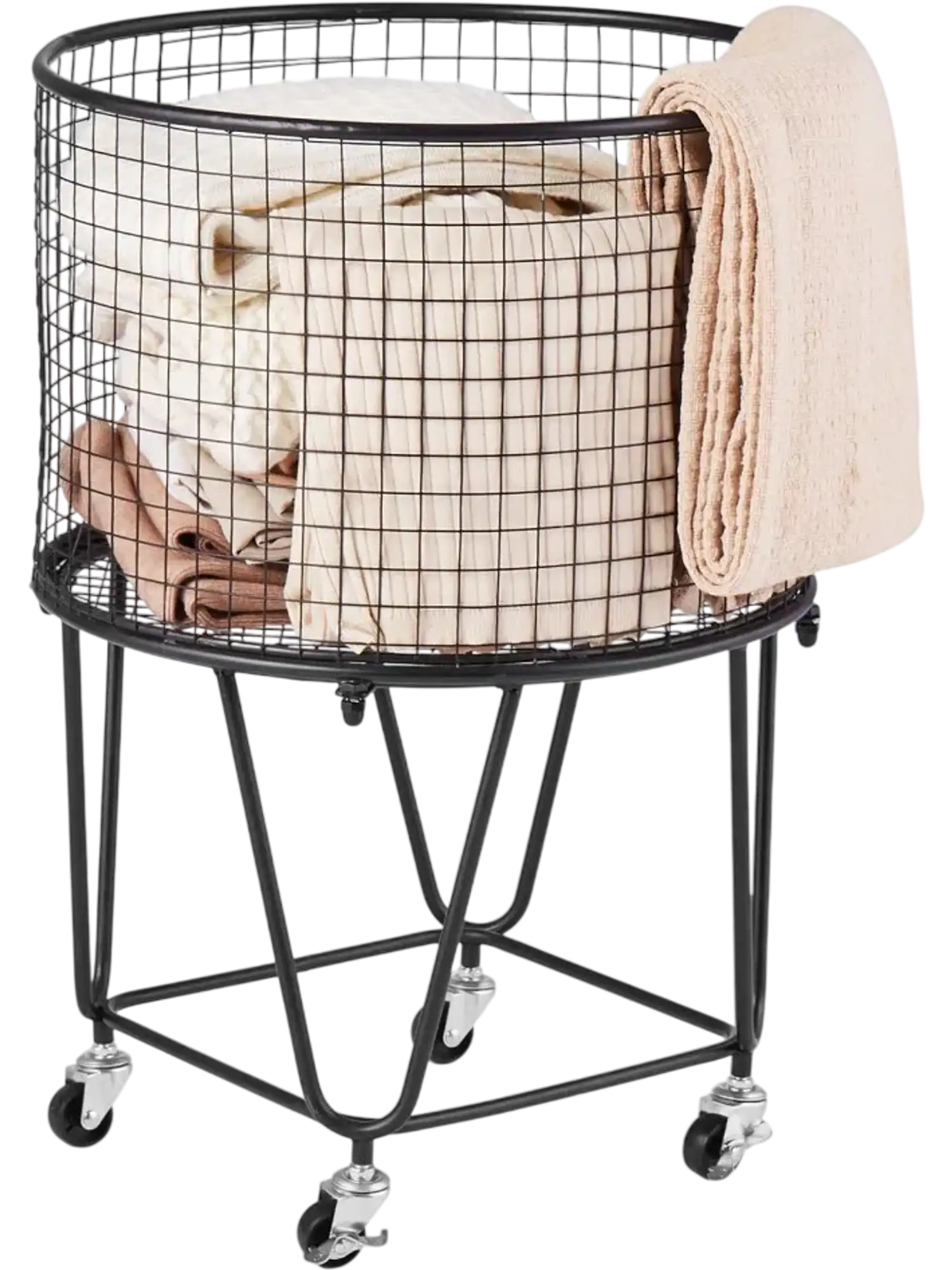 Vevor Laundry Cart Rolling Round Grocery Utility Basket New
