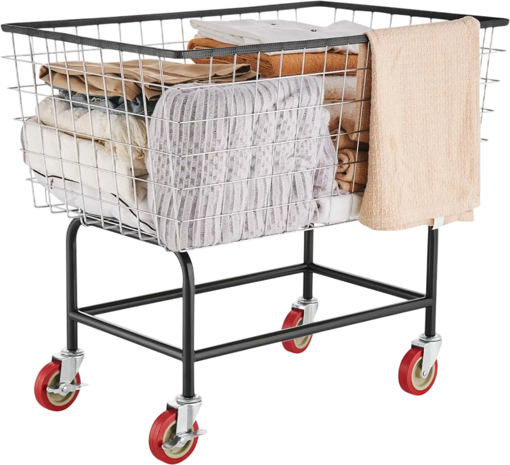 Vevor Laundry Cart 4.5 Bushel Wire Basket with Wheels New