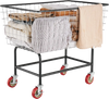 VEVOR Wire Laundry Cart, 4.5 Bushel Wire Laundry Basket with Wheels, 35\'\'x15.7\'\'x22\'\' Commercial Wire Laundry Basket Cart, Steel Frame with Chrome Finish, 5\'\' Casters, Wire Basket Cart for Lau