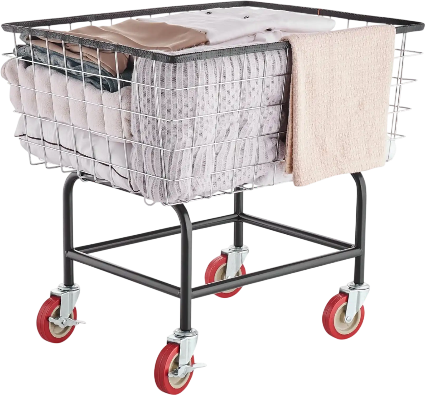 Vevor Wire Laundry Cart 2.5 Bushel Heavy-Duty Rolling Basket New