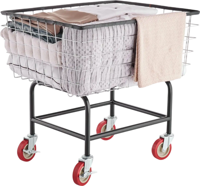 Vevor Wire Laundry Cart 2.5 Bushel Heavy-Duty Rolling Basket New