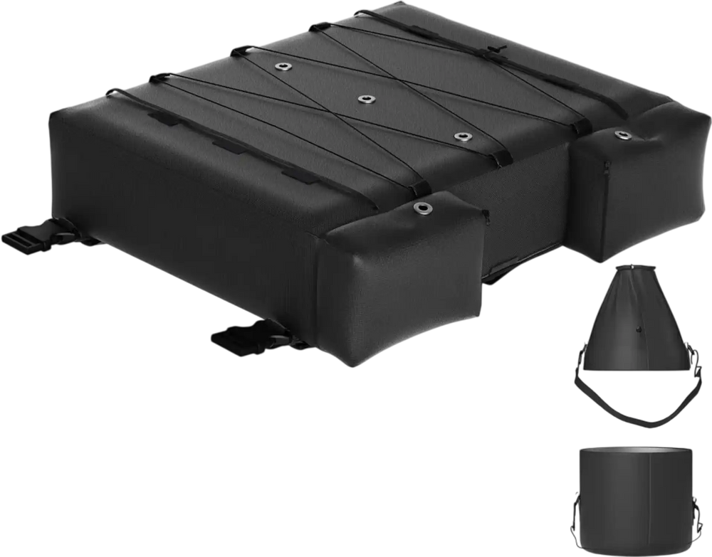 VEVOR T-Top Storage Bag, for 4 Type II Life Jackets, with a Boat Trash Bag, 600D Oxford Fabric Life Vests Storage Bag for Most T-Top Boats, Bimini Tops and Pontoon Tops (Life Jackets not Included)