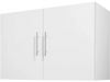 VEVOR Laundry Room Wall Cabinet, 2-Tier Wall Mounted Hanging Cabinet with Adjustable Shelf, 36 in Cupboard Storage with 2 Doors, for Kitchen, Bathroom, Laundry, 16 x 36 x 24 in (D x W x H), White