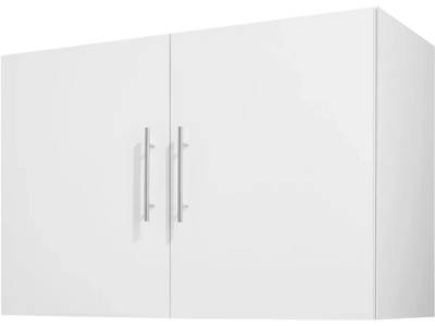 VEVOR Laundry Room Wall Cabinet, 2-Tier Wall Mounted Hanging Cabinet with Adjustable Shelf, 36 in Cupboard Storage with 2 Doors, for Kitchen, Bathroom, Laundry, 16 x 36 x 24 in (D x W x H), White