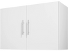 VEVOR Laundry Room Wall Cabinet, 2-Tier Wall Mounted Hanging Cabinet with 2 Doors, Cupboard Organizer with Adjustable Shelf, for Bathroom, Kitchen, Garage, Laundry, 16 x 36 x 24 in (D x W x H), White