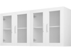 VEVOR Laundry Room Wall Cabinet, 2-Tier Wall Mounted Cabinet with 4 Doors, Cupboard Organizer with Adjustable Shelf, for Kitchen, Garage, Laundry, Set of 2, Each 12 x 24 x 24 in (D x W x H), White