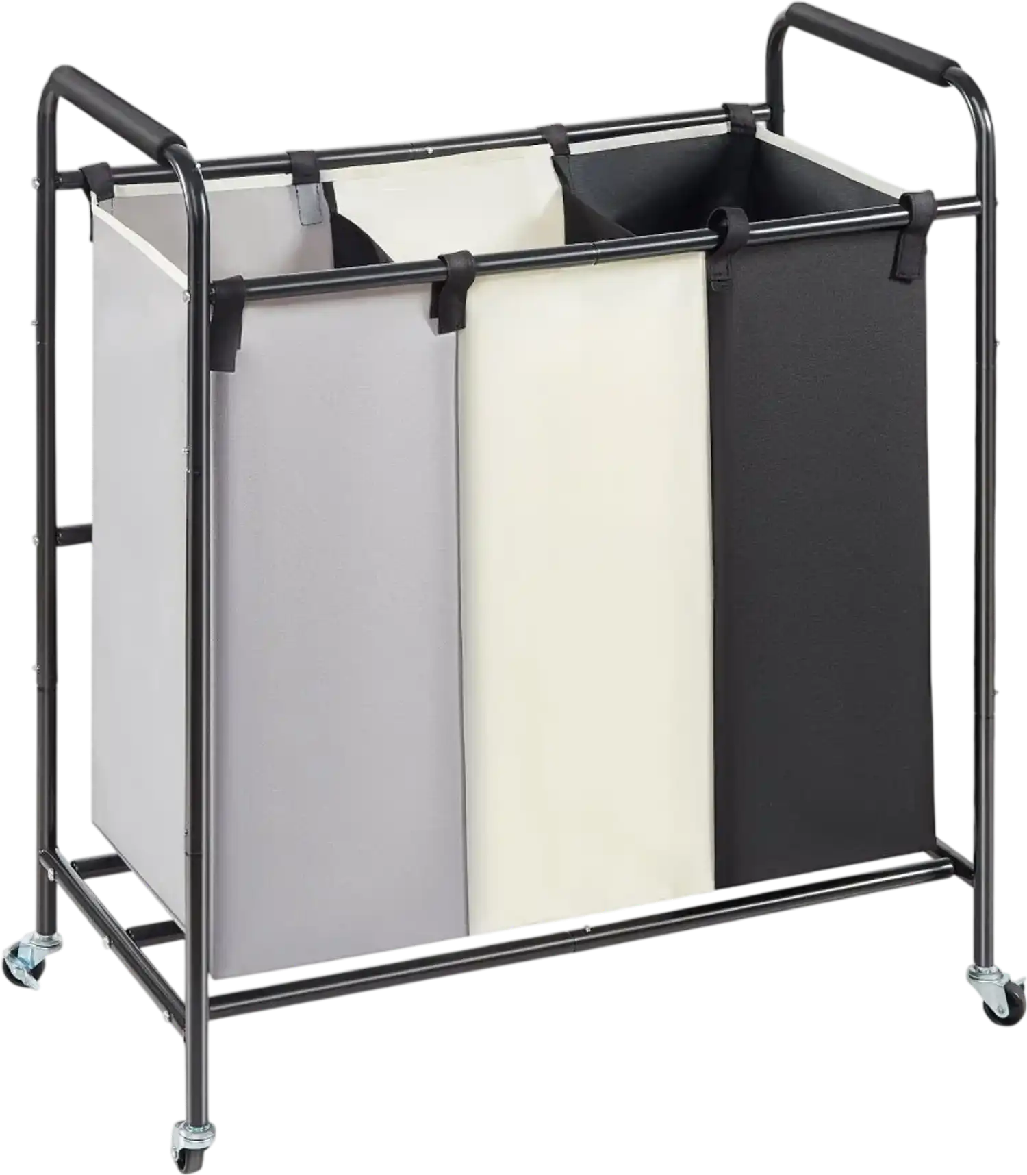 Vevor Laundry Sorter 3-Section Heavy Duty Rolling Hamper Cart New