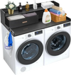 VEVOR 2 Drawers Washer Dryer Countertop with 2-Tier Shelf, 54" x 27" Wooden Washer and Dryer Countertop with Non-Slip Pads, Water-Resistant Laundry Topper for Laundry Room Organization, Black